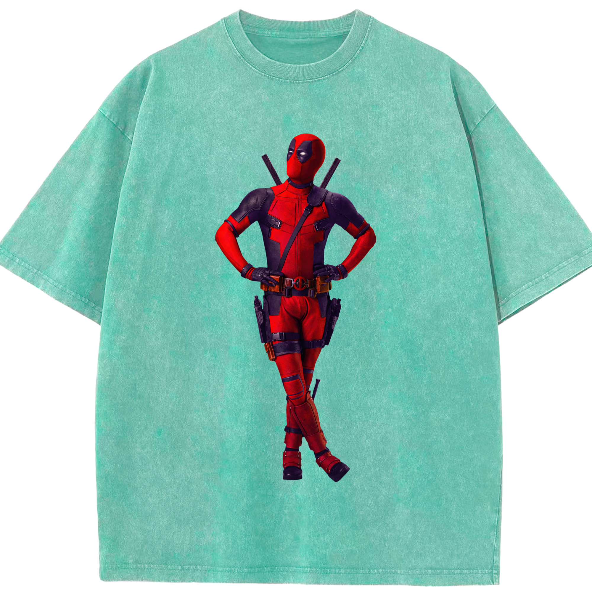 （画像用） Deadpool デッドプール 綿100% ヴィンテージ風 半袖Tシャツ（フロントプリント）